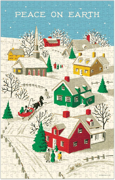 500 Piece Jigsaw Puzzle | Peace On Earth Holiday Cavallini Papers & Co., Inc.  Paper Skyscraper Gift Shop Charlotte