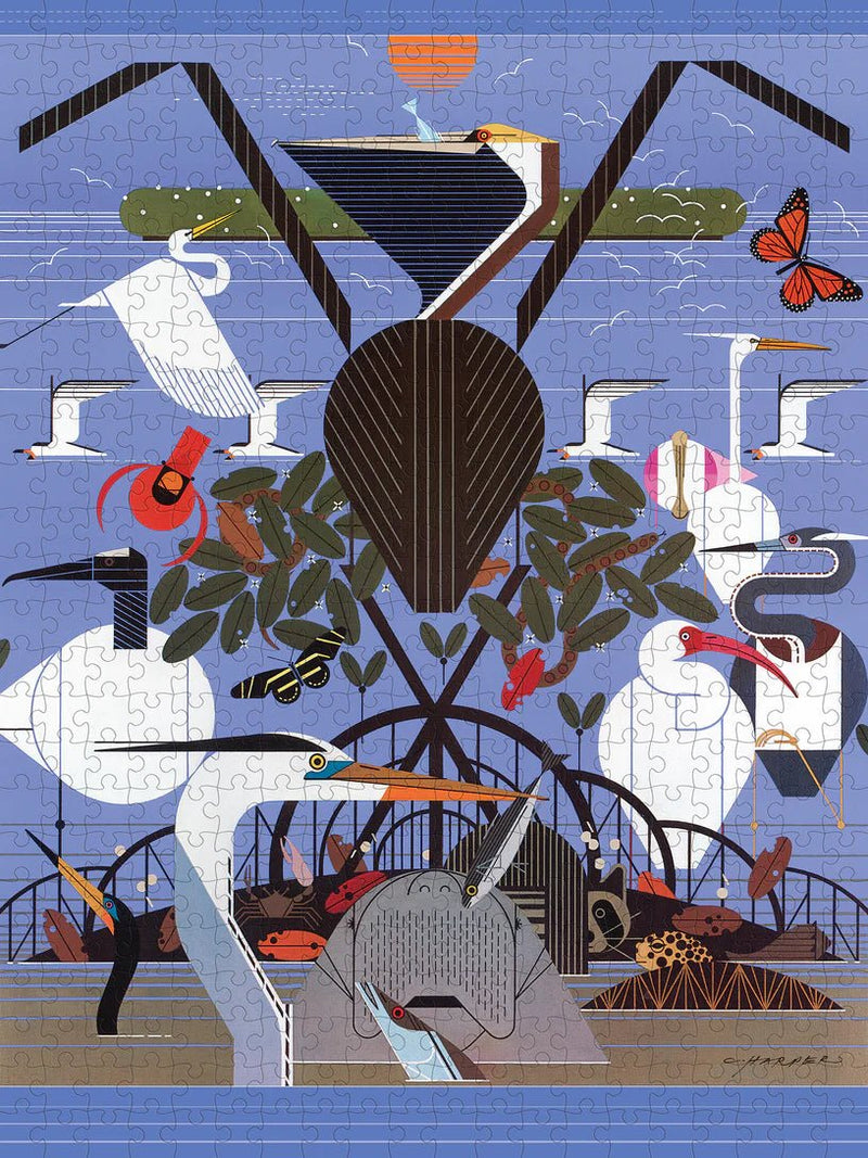 500 Piece Puzzle | Charley Harper: Coastal Creatures Puzzles Pomegranate  Paper Skyscraper Gift Shop Charlotte