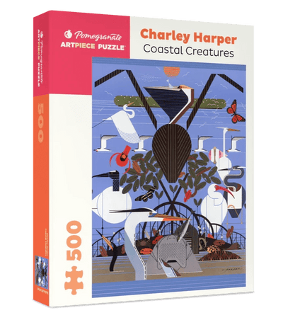 500 Piece Puzzle | Charley Harper: Coastal Creatures Puzzles Pomegranate  Paper Skyscraper Gift Shop Charlotte