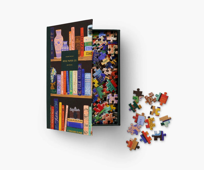 500 Pieces Jigsaw Puzzle |  Bookshelf Playing Cards Rifle Paper Co  Paper Skyscraper Gift Shop Charlotte