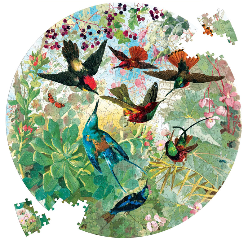 500pc Puzzle | Hummingbirds Round  Eeboo  Paper Skyscraper Gift Shop Charlotte