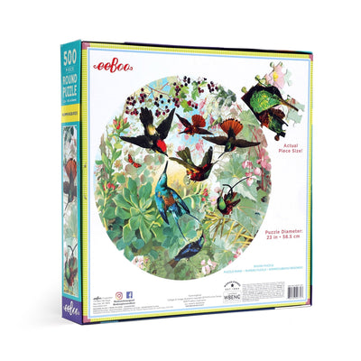 500pc Puzzle | Hummingbirds Round  Eeboo  Paper Skyscraper Gift Shop Charlotte