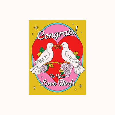 Love Birds | Wedding Card Cards Party Mountain Paper co.  Paper Skyscraper Gift Shop Charlotte