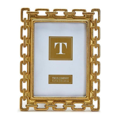 Gold Chain | 5x7 Photo Frame Home Decor Two's Company  Paper Skyscraper Gift Shop Charlotte