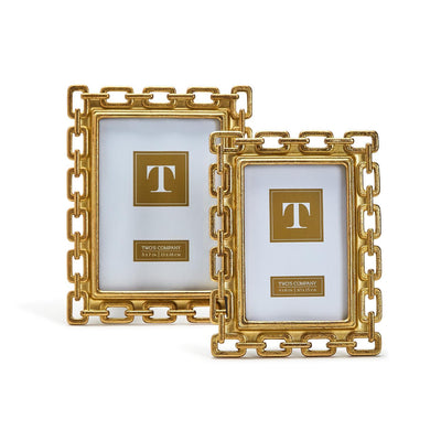 Gold Chain | 5x7 Photo Frame Home Decor Two's Company  Paper Skyscraper Gift Shop Charlotte