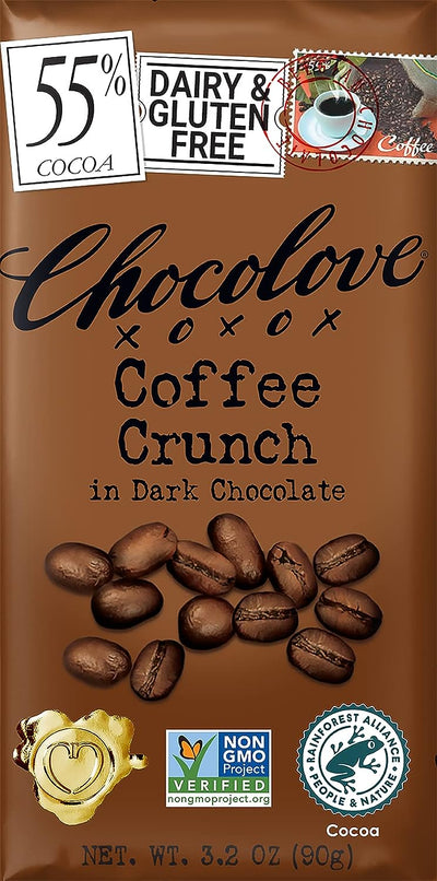 55% Dark Coffee Crunch Chocolove Bar Food Redstone Foods  Paper Skyscraper Gift Shop Charlotte