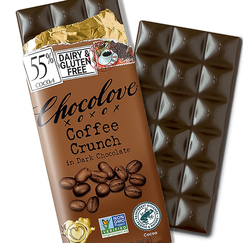 55% Dark Coffee Crunch Chocolove Bar Food Redstone Foods  Paper Skyscraper Gift Shop Charlotte