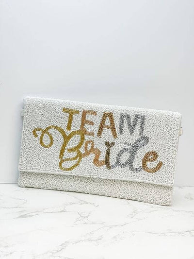 'Team Bride' Beaded Convertible Crossbody Bag  Prep Obsessed Wholesale  Paper Skyscraper Gift Shop Charlotte