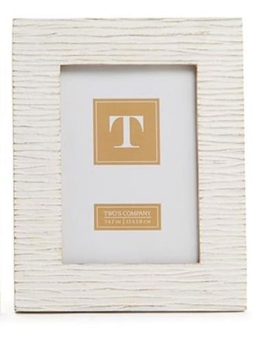 5x7 Brick Carved Pattern | Photo Frame Assorted | White Wash Finish Frame Two's Company  Paper Skyscraper Gift Shop Charlotte