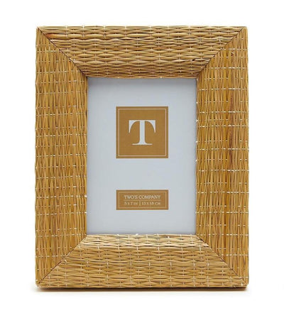 5x7 Woven Reeds | Cane Photo Frame Frame Two's Company  Paper Skyscraper Gift Shop Charlotte