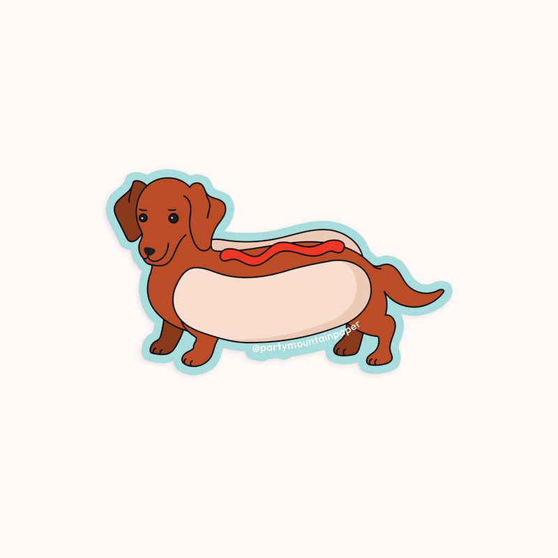 Weenie Hotdog Sticker: Mustard Stickers Party Mountain Paper co.  Paper Skyscraper Gift Shop Charlotte