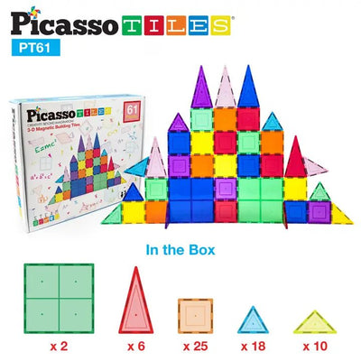 61pc Magnetic Tileset Kids Learning Picasso Tiles  Paper Skyscraper Gift Shop Charlotte