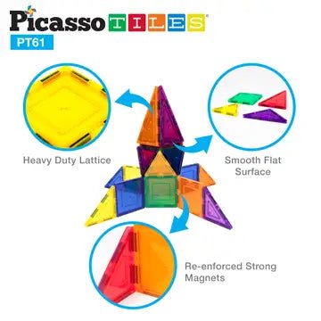 61pc Magnetic Tileset Kids Learning Picasso Tiles  Paper Skyscraper Gift Shop Charlotte