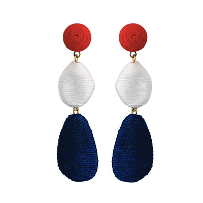 Red, White, & Blue Patriotic Ombre Lido Drop Earrings Jewelry St Armands Designs of Sarasota  Paper Skyscraper Gift Shop Charlotte