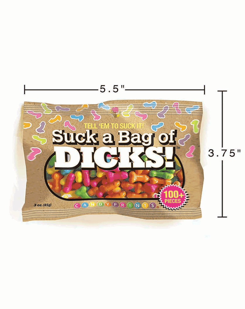 Suck a Bag of Dicks Candy - 3oz Bag  Little Genie  Paper Skyscraper Gift Shop Charlotte