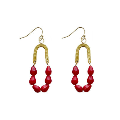 Seascape Drop Earrings - Merlot  WorldFinds  Paper Skyscraper Gift Shop Charlotte