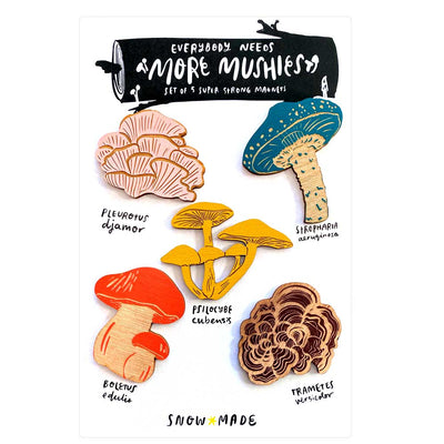 Mushroom Magnets - Set of 5 - Series 2 Magnets SnowMade  Paper Skyscraper Gift Shop Charlotte