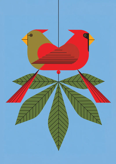 Charley Harper: Cardinals Consorting Holiday Cards Boxed Holiday Cards Pomegranate  Paper Skyscraper Gift Shop Charlotte