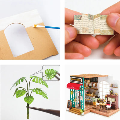 Simon's DIY Miniature Coffee Arts & Crafts Robotime  Paper Skyscraper Gift Shop Charlotte