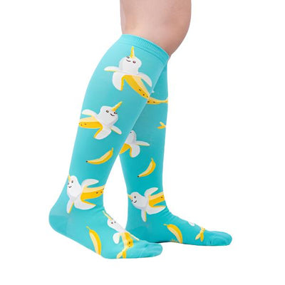 Women's Knee High: Bananarwhal Socks Sock It to Me  Paper Skyscraper Gift Shop Charlotte