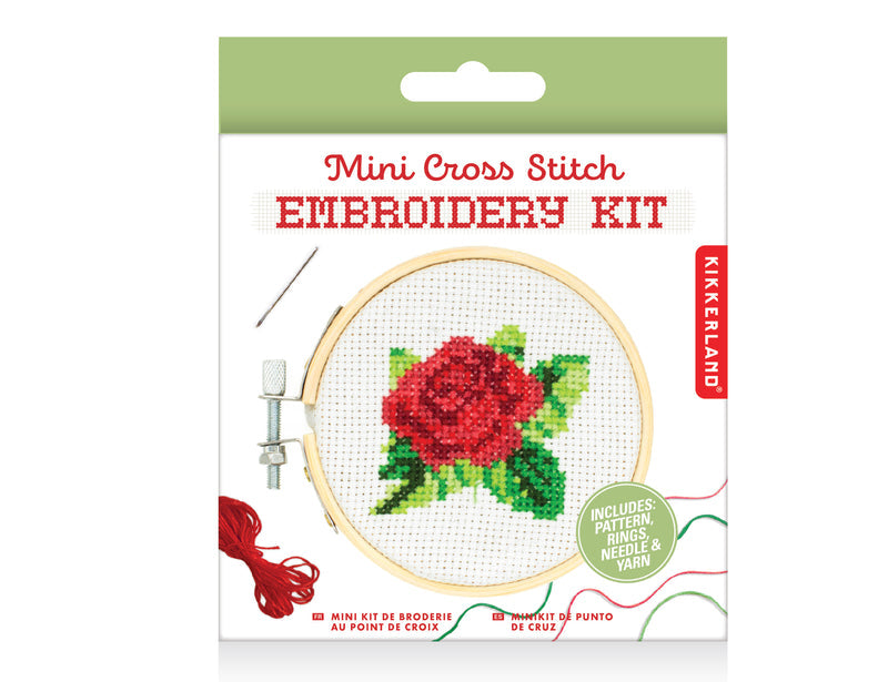 Mini Embroidery Kit | Rose  Kikkerland  Paper Skyscraper Gift Shop Charlotte