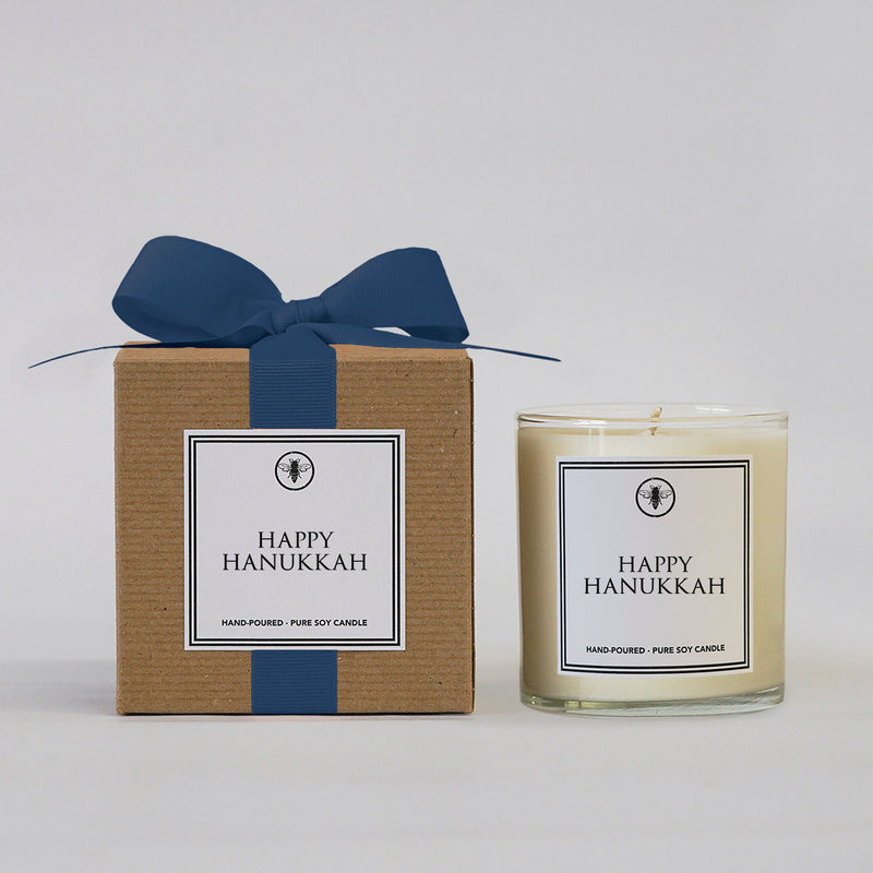 Happy Hanukkah Soy Candle Candles Ella B Paper Skyscraper Gift Shop Charlotte