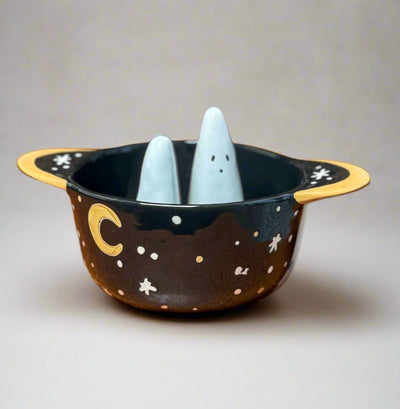 Specter Bowl 8.5 x 7.5 x 4.75 Halloween Accent Decor  Paper Skyscraper Gift Shop Charlotte