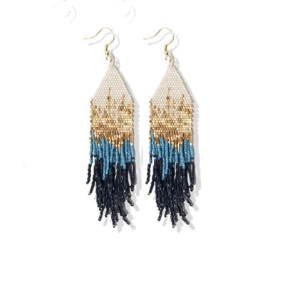 Blue Navy Mixed Metallic Luxe Ombre Earrings Jewelry ink + alloy  Paper Skyscraper Gift Shop Charlotte