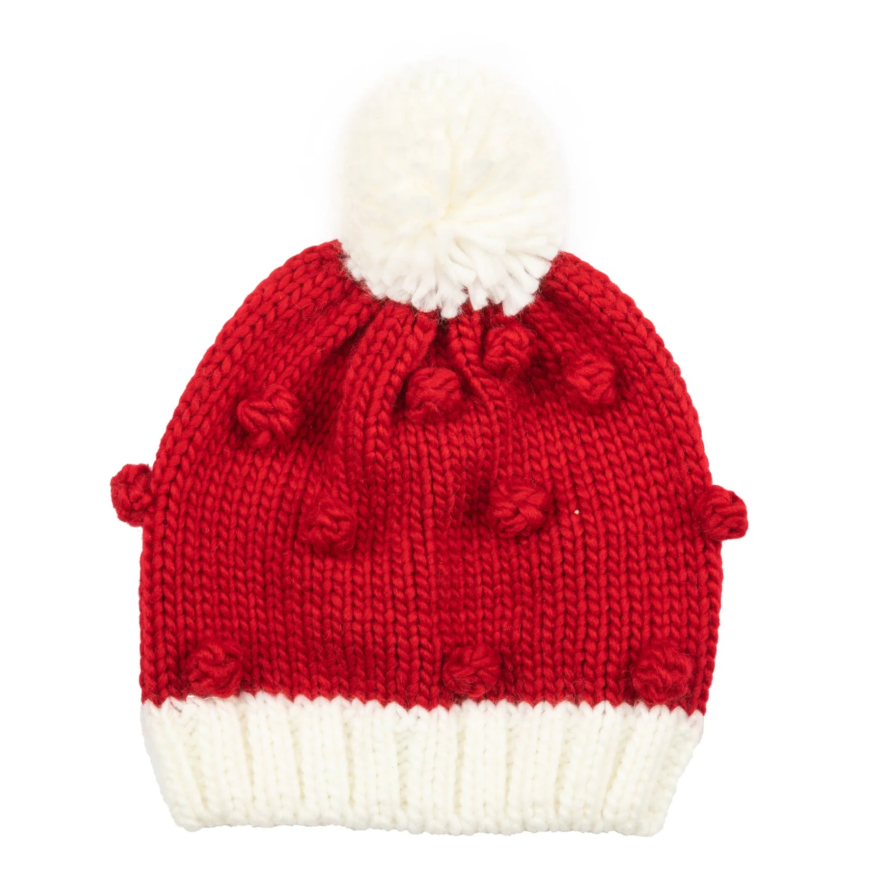 Bobble Knit Holiday Beanie | Red & White – Paper Skyscraper