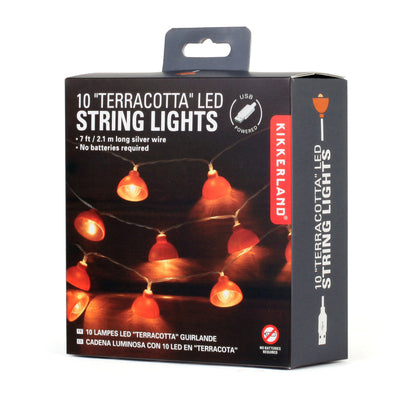 Terracotta String Lights Outdoors Kikkerland  Paper Skyscraper Gift Shop Charlotte