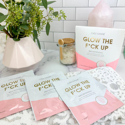 Glow the F*ck Up Facial Sheet Mask - Single  Chez Gagné  Paper Skyscraper Gift Shop Charlotte