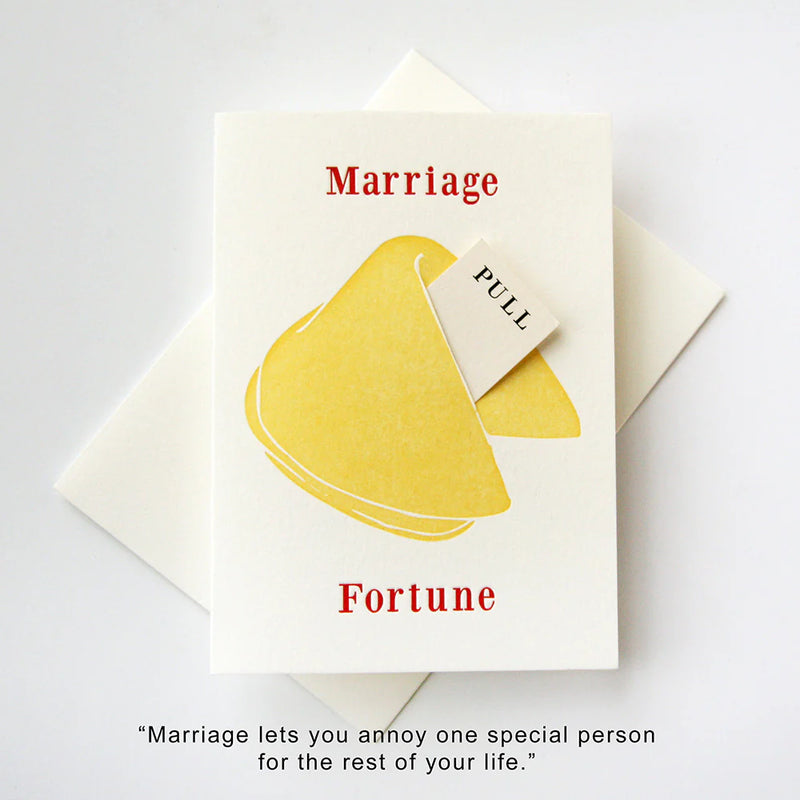 Marriage Fortune Card Cards Steel Petal Press  Paper Skyscraper Gift Shop Charlotte