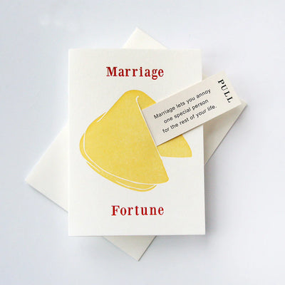 Marriage Fortune Card Cards Steel Petal Press  Paper Skyscraper Gift Shop Charlotte