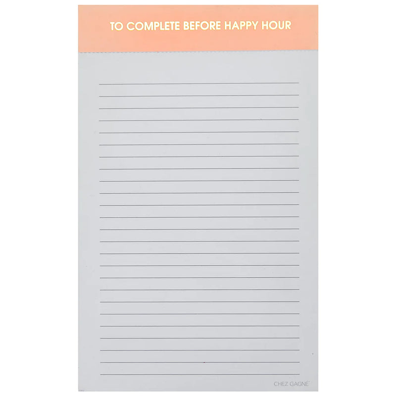 To Complete Before Happy Hour Notepad Notepads Chez Gagné  Paper Skyscraper Gift Shop Charlotte