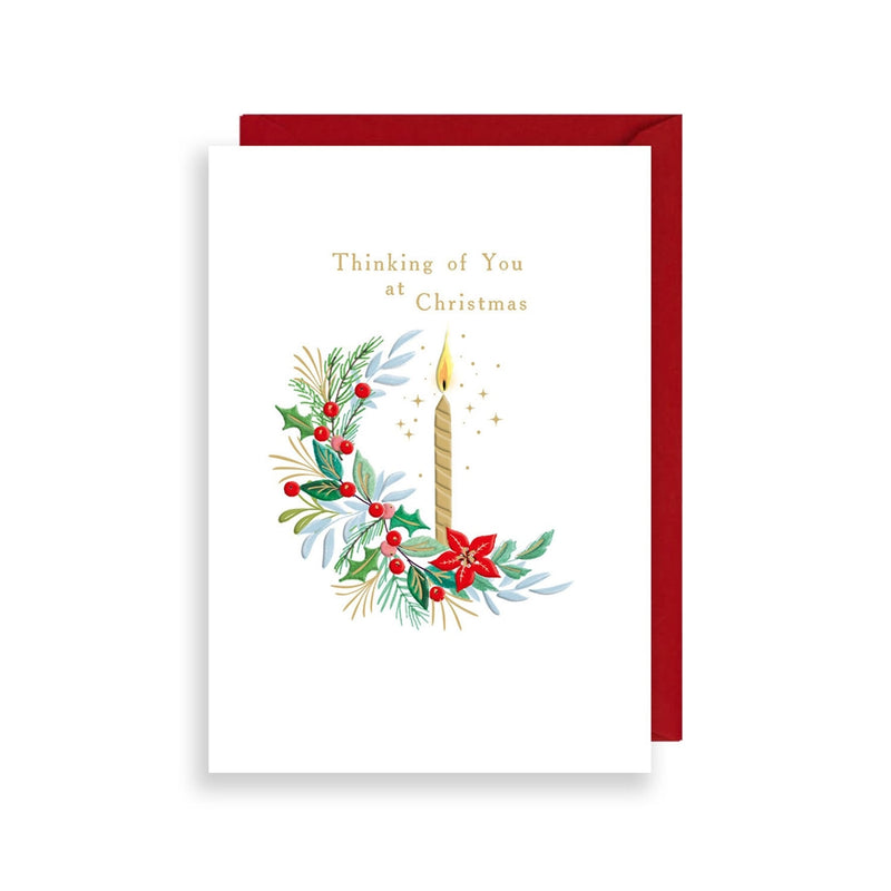 Candle in Wreath Greeting Card Cards Notes & Queries  Paper Skyscraper Gift Shop Charlotte