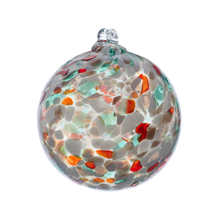 Holdiay Calico Orbs | Christmas | 6" Home Decor Kitras Art Glass, Inc.  Paper Skyscraper Gift Shop Charlotte