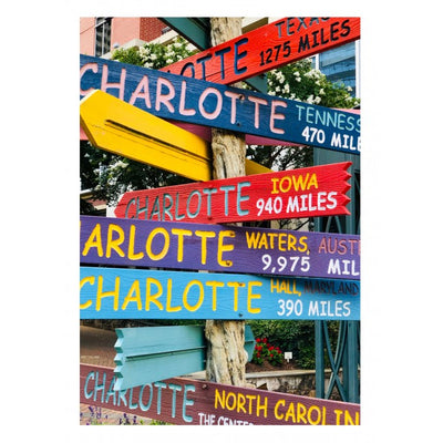 Postcard- The Green Charlotte Sign Postcard My City Souvenirs  Paper Skyscraper Gift Shop Charlotte