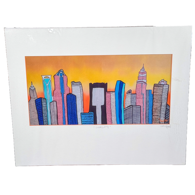 Chris Hood | Sunburst 2024 Charlotte Skyline Print | 16 x 20 Prints Chris Hood  Paper Skyscraper Gift Shop Charlotte