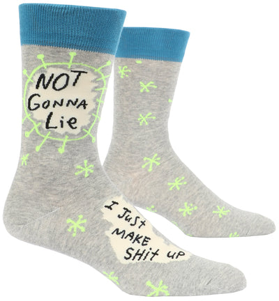 Men's Socks | I Make Shit Up Socks Blue Q  Paper Skyscraper Gift Shop Charlotte