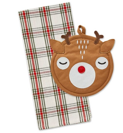 Rudy Reindeer Potholder Gift Set Holiday Design Imports India  Paper Skyscraper Gift Shop Charlotte