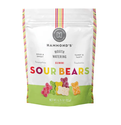 Gummi Sour Bears 6.75oz Bag Food - Chocolates & Candy Hammond&