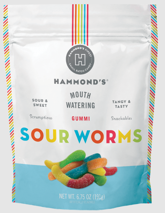 Gummi Sour Worms 6.75oz Bag Food - Chocolates & Candy Hammond&