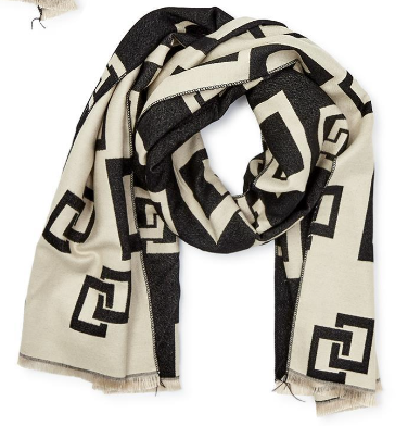 Double Sided Scarf | Graphic Squares Apparel & Accessories - Gloves & Scarves Two's Company Paper Skyscraper Gift Shop Charlotte