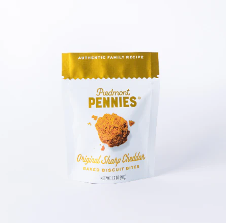 Piedmont Pennies Cheese Snacks | Small Pouch Food Piedmont Pennies Paper Skyscraper Gift Shop Charlotte