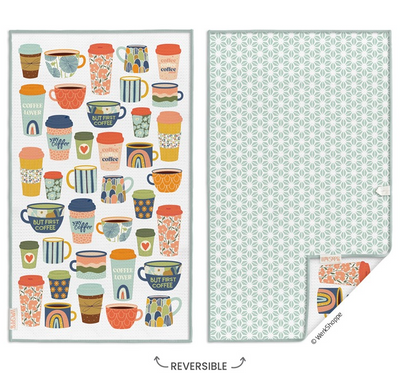 But First Coffee Microfiber Towel Kitchen - Hand, Tea & Dish Towels WERKSHOPPE Paper Skyscraper Gift Shop Charlotte