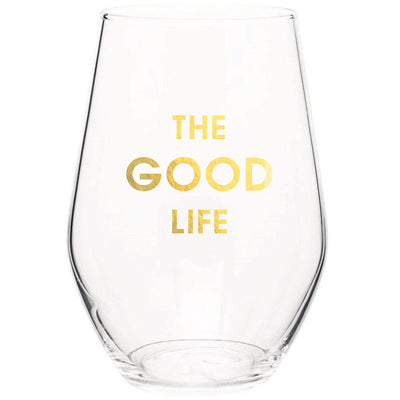 Stemless Wine Glass | The Good Life Wine Glasses Chez Gagné  Paper Skyscraper Gift Shop Charlotte