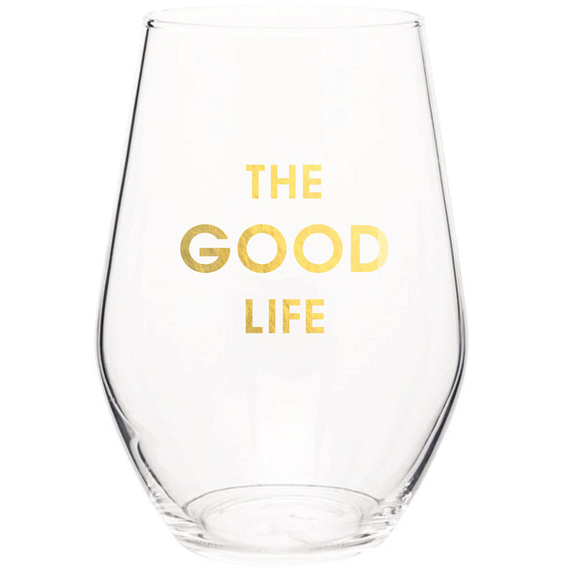 Stemless Wine Glass | The Good Life Wine Glasses Chez Gagné  Paper Skyscraper Gift Shop Charlotte