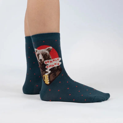 Women's Crew: Bearly Awake Socks Sock It to Me  Paper Skyscraper Gift Shop Charlotte