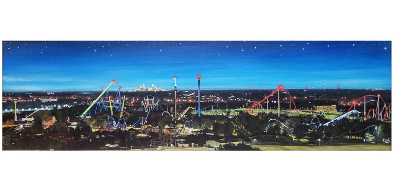 A - "Carowinds Nights" Print 2021 Prints David French  Paper Skyscraper Gift Shop Charlotte