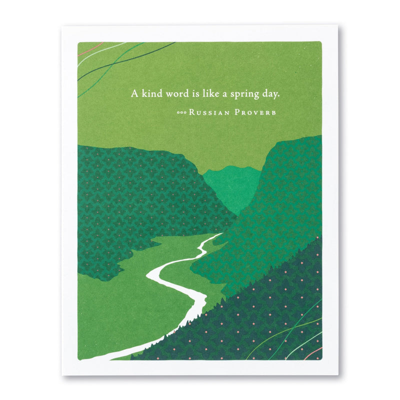 "A kind word is like a spring day" | thank you card Cards Positively Green  Paper Skyscraper Gift Shop Charlotte